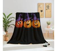 Dpvbffx Couverture Mignon Citrouille 100x160 cm, Petit Plaid Dessin Animé Halloween Décoration, Doux Légère Couverture Lit 1 Personne Jeté de Canapé Polaire pour Fille Garçon Adulte Enfant Ado