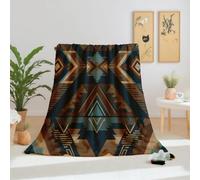 Dpvbffx Couverture Polaire Géométrique Aztèque Navajo, Tribal Ethnique Sud-Ouest Traditionnel Plaid Polaire 75x100 cm, Petit Plaid Chaud et Doux, Couverture Automne Hiver pour Enfant Adulte Lit Canapé