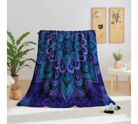 Dpvbffx Couverture Polaire Mandala Indien, Floral Bohème Violet Plaid Polaire 100x160 cm, Petit Plaid Chaud et Doux, Couverture Automne Hiver pour Enfant Adulte Lit Canapé