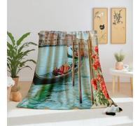 Dpvbffx Couverture Venise Grand Canal 75x100 cm, Petit Plaid Paysage Urbain Méditerranée Italie, Doux Légère Couverture Lit 1 Personne Jeté de Canapé Polaire pour Fille Garçon Adulte Enfant Ado