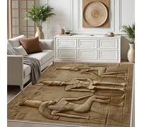 Dpvbffx Égypte Antique Pharaon Tapis d'entrée Intérieur 50x80 cm Antidérapant, Hiéroglyph Égypte Histoire Culture Tapis Poil Ras Lavable Doux, Paillasson, Moquette pour Chambre Salon Cuisine Bureau