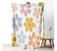 Dpvbffx Plaid Coloré Marguerite, Couverture 2 Personnes, Jeté de Canapé Motif Fleur de Dessin Animé Mignon, Plaid Polaire 180x200 cm, Couverture Chaude Doux Légère pour Printemps Été Automne Hive