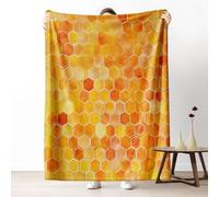 Dpvbffx Plaid Géométrique Hexagonal 200x200, Couverture Nid d'abeille Miel 2 Personnes, Jete de Canape Grande Taille, Couverture Lit Chaude Légère pour Pique Nique Camping Voyager