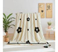 Dpvbffx Plaid Lit À Carreaux Fleur 2 Personnes, Jeté de Canapé Floral Grille Plaid Moderne, Couverture Polaire 150x220 cm, Couverture en Flanelle Chaude Doux Légère pour Printemps Été Automne Hive