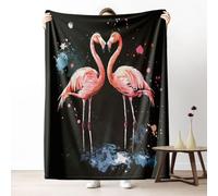 Dpvbffx Plaid Lit Aquarelle Flamant, Plaid 2 Personnes, Jeté de Canapé Motif Animalier Oiseau Tropical, Couverture Polaire 150x200 cm, Couverture Chaude Doux Légère pour Printemps Été Automne Hive