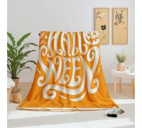Dpvbffx Plaid Lit Chauve-Souris Citrouille, Plaid 2 Personnes, Jeté de Canapé Orange Halloween Minimaliste, Couverture Polaire 150x200 cm, Couverture Chaude Doux Légère pour Printemps Été Automne Hive