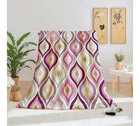 Dpvbffx Plaid Lit Géométrique Coloré, Plaid 2 Personnes, Jeté de Canapé Moderne Esthétique Abstrait, Couverture Polaire 150x200 cm, Couverture Chaude Doux Légère pour Printemps Été Automne Hive