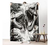 Dpvbffx Plaid Lit Jurassique Dinosaure, Plaid 2 Personnes, Jeté de Canapé Animaux Sauvages de la Jungle Préhistorique, Couverture Polaire 150x200 cm, Couverture Chaude pour Printemps Été Automne Hive