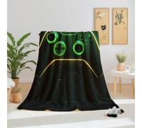Dpvbffx Plaid Lit Manette de Jeu Vidé, Plaid 2 Personnes, Jeté de Canapé Contrôleur de Jeu Néon Nid d'abeille, Couverture Polaire 150x200 cm, Couverture Chaude Doux pour Printemps Été Automne Hive