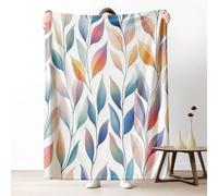 Dpvbffx Plaid Lit Motif Botanique 2 Personnes, Jeté de Canapé Feuilles Plante Pastoral Ferme, Couverture Polaire 150x220 cm, Couverture en Flanelle Chaude Doux Légère pour Printemps Été Automne Hive