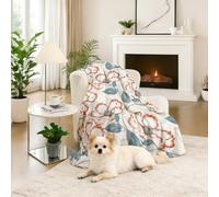 Dpvbffx Plaid Lit Motif Fleur Aquarelle, Plaid 2 Personnes, Jeté de Canapé Floral Feuilles Moderne Boho, Couverture Polaire 150x200 cm, Couverture Chaude Doux Légère pour Printemps Été Automne Hive