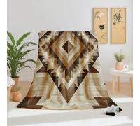 Dpvbffx Plaid Lit Sud-Ouest Aztèque Navajo, Plaid 2 Personnes, Jeté de Canapé Motif Tribal Géométrique Ethnique Traditionnel, Couverture Polaire 150x200 cm, Couverture pour Printemps Été Automne Hive