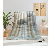 Dpvbffx Plaid Lit Zen Spa Pierre 2 Personnes, Jeté de Canapé Méditation Paysage Naturel, Couverture Polaire 150x220 cm, Couverture en Flanelle Chaude Doux Légère pour Printemps Été Automne Hive