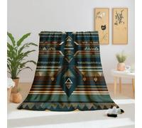 Dpvbffx Plaid Navajo Aztèque Chaud et Doux, Tribal Sud-Ouest Native Traditionnel Couverture Polaire 150x200 cm, Plaid Enfant Adulte, Flanelle Couverture Lit 2 Personnes pour Automne Hiver