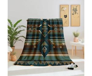 Dpvbffx Plaid Navajo Aztèque Chaud et Doux, Tribal Sud-Ouest Native Traditionnel Couverture Polaire 150x200 cm, Plaid Enfant Adulte, Flanelle Couverture Lit 2 Personnes pour Automne Hiver