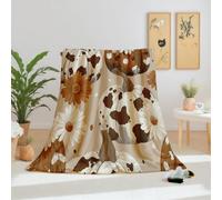 Dpvbffx Plaid Polaire Citrouille Marguerite 220x240, Couverture Style Ferme Automne Rustique 2 Personnes, Jete de Canape Grande Taille, Couverture Lit Chaude Légère pour Pique Nique Camping Voyager