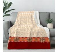 Dpvbffx Plaid Style Européen Vintage, Couverture 2 Personnes, Jeté de Canapé Fleur Géométrique Élégant Classique, Plaid Polaire 180x200cm, Couverture Chaude Doux Légère pour Printemps Été Automne Hive