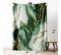 Dpvbffx Plaid Vert Marbre, Couverture 2 Personnes, Jeté de Canapé Art Esthétique Abstrait Moderne, Plaid Polaire 180x200 cm, Couverture Chaude Doux Légère pour Printemps Été Automne Hive