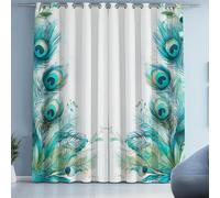 Dpvbffx Plume Paon Animal Art Simplicité Moderne Rideau 117X228 cm, Thermique Isolant Anti Froid, Rideaux Esthétique Est Lot de 2, Rideaux Occultant Opaque à Oeillets, pour Chambre, Salon