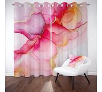 Dpvbffx Rideau Art Abstrait Moderne Occultants Thermique Anti Froid, Rideau Anti Bruit, Simplicité Aquarelle Esthétique Rideaux Opaque, pour Chambre, Salon, Lot de 2 à Oeillets 70X225 cm