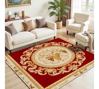 Dpvbffx Tapis Baroque Luxe Rétro, Tapis Poil Ras Style Européen Victorien Vintage, Paillasson Interieur Entree, Doux Antidérapant Lavable pour Salon Chambre Cuisine Bureau 80x120 cm