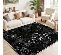 Dpvbffx Tapis d'entrée Intérieur Papillon Botanique Forêt, Tapis Soleil Lune Étoilé Boheme Insectes Doux Poil Ras Antidérapant Lavable Paillasson pour Entree Salon Chambre Cuisine Bureau 50x80 cm