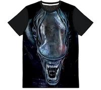 DPX-1 Aliens Film Xenomorph Tête Imprimé T-Shirt - Nostromo Sulaco M41A Pulse Rifle LV426 - Noir, M