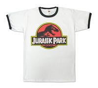 DPX-1 Mens Retro Jurassic Era Ringer Style T Shirt (S-2XL) Jurassic Movie IGEN