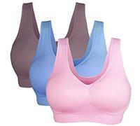 DPZEACA Soutien-gorge rembourré sans couture pour femme - Soutien à impact moyen - pour yoga, gym, entraînement, fitness - N22, 4X-Large