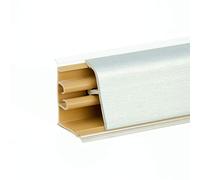 DQ-PP Baguette d'angle de 1,5 m, en aluminium satiné - 37 x 24 mm - PVC - Vis GRATUITES incluses - Baguette de cuisine pour plan de travail, baguette de finition, baguette de finition de cuisine