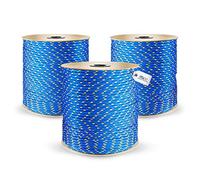 DQ-PP Corde Polypropylene | Bleu | 100 mètres | 6 millimètres d'épaisseur | Grapin Cordage | Marine Ficelle | Filet Cordage Cordelette Levage