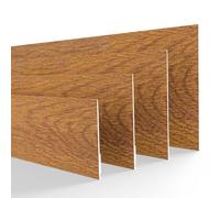 DQ-PP FENSTERLEISTE - 15m de longueur - 60mm de largeur - 1,5mm d’épaisseur - Chêne doré - Barres plates en plastique profilées, bandes de finition
