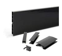 DQ-PP Plinthe 1,5 m, Cache de plinthe, 150 mm, Noir brillant, Plastique, Socle, cuisine