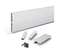 DQ-PP Plinthe 1,5 m - Cache de socle - 100 mm - Aluminium satiné - Plastique - Socle - Profil de socle - Socle de cuisine - Plinthe de cuisine pour cuisine encastrable
