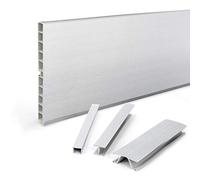 DQ-PP Plinthe 3 m - Cache de socle - 150 mm - Aluminium brossé - Plastique - Socle - Profil de socle - Socle de cuisine - Plinthe de cuisine pour cuisine encastrable