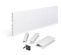 DQ-PP Plinthe 6 m, cache de plinthe, 150 mm, blanc brillant, plastique, socle, plinthes, profilé de plinthe, socle de cuisine, plinthe de cuisine pour cuisine encastrable