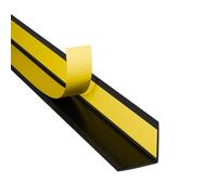 DQ-PP Profil d'angle auto-adhésif - Adhésif intérieur - Dimensions : 20 x 20 mm - Longueur : 2 m - Couleur : noir - Matériau : PVC - Profilé d'angle en plastique - Protection des bords Rails d'angle
