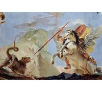 DQCJIYIGL Affiche de Arts Affiche Artistique Bellérophon chevauchant Pégase posant la chimère Détail de la fresque au plafond Voir aussi par Battista Pour la Décoration du Salon 60x90cm