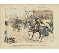 DQCJIYIGL Célèbre Art Décorative Imprimé Sur Toile Bertrand Du Guesclin baisse sa lance devant son père pour signifier son refus par Paul De Semant Pour la Décoration de Bureau 60x90cm
