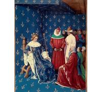 DQCJIYIGL Célèbre Art Décorative Imprimé Sur Toile Charles V reçoit les ambassadeurs de Charles IV par Jean Fouquet Imprimer Affiche Pour la Décoration de Bureau 60x90cm