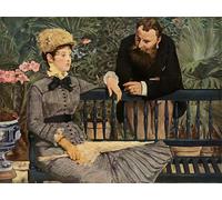 DQCJIYIGL Célèbre Art Décorative Imprimé Sur Toile dans la serre d'Edouard Manet Imprimer Affiche Pour la Décoration de Bureau 60x90cm