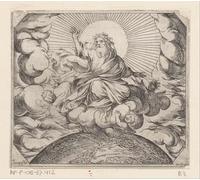 DQCJIYIGL Célèbre Art Décorative Imprimé Sur Toile Dieu sépare la terre et l'eau d'Antonio Tempesta Imprimer Affiche Pour la Décoration de Bureau 60x90cm