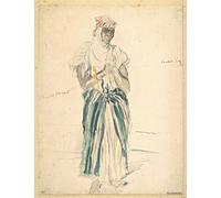 DQCJIYIGL Célèbre Art Décorative Imprimé Sur Toile Femme Noire d'Alger de Théodore Chasseriau Imprimer Affiche Pour la Décoration de Bureau 60x90cm