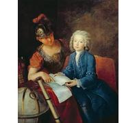 DQCJIYIGL Célèbre Art Décorative Imprimé Sur Toile Jean-philippe Baratier présenté à Minerva par Antoine Pesne Imprimer Affiche Pour la Décoration de Bureau 60x90cm