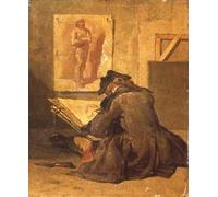 DQCJIYIGL Célèbre Art Décorative Imprimé Sur Toile Jeune dessinateur copiant une étude d'académie de Jean Baptiste Siméon Chardin Imprimer Affiche Pour la Décoration de Bureau 60x90cm