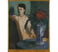 DQCJIYIGL Célèbre Art Décorative Imprimé Sur Toile la Femme à la Potiche d'Edgar Degas Imprimer Affiche Pour la Décoration de Bureau 60x90cm