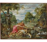 DQCJIYIGL Célèbre Art Décorative Imprimé Sur Toile la Mort d'Abel de Jan Brueghel le Jeune Imprimer Affiche Pour la Décoration de Bureau 60x90cm