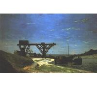 DQCJIYIGL Célèbre Art Décorative Imprimé Sur Toile la seine à paris entre le pont dilena et le pont de grenelle de paul gauguin Imprimer Affiche Pour la Décoration de Bureau 60x90cm
