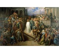 DQCJIYIGL Célèbre Art Décorative Imprimé Sur Toile Le Christ sort de son procès par Gustave Dore Imprimer Affiche Pour la Décoration de Bureau 60x90cm