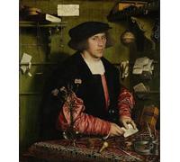 DQCJIYIGL Célèbre Art Décorative Imprimé Sur Toile le Marchand Georg Gisze par Hans Holbein le Jeune Imprimer Affiche Pour la Décoration de Bureau 60x90cm